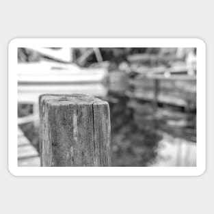 Wooden mooring post on the River Ant Sticker